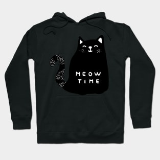 Meow time black cat Hoodie